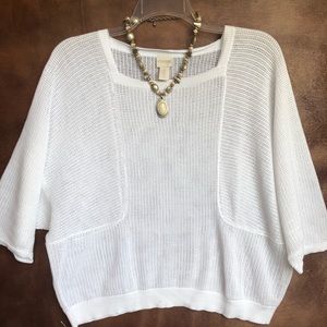 Chico’s white square neck sweater w dolman sleeves